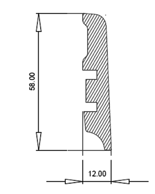 AL Soklové lišty F58  Alpes Oak (Dub)