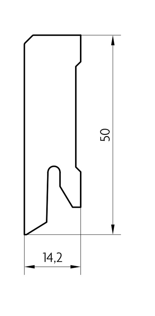 Lišta MDF6054 Foliovaná 14x50 Dub Sardinia - délka 2,4 bm