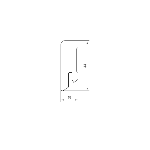 Lišta MDF Foliovaná 16x44 Cubica Dub Rafia - délka 2,4 bm